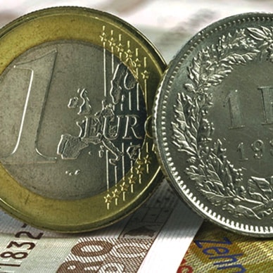 Franken und Euro - Münzen und Banknoten